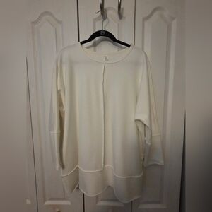 SPANX Women's White Sweatshirt Tunic Top Size XL